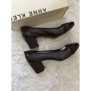 New ANNE KLIEN Size 9 Women’s Black Leather Dress Pump